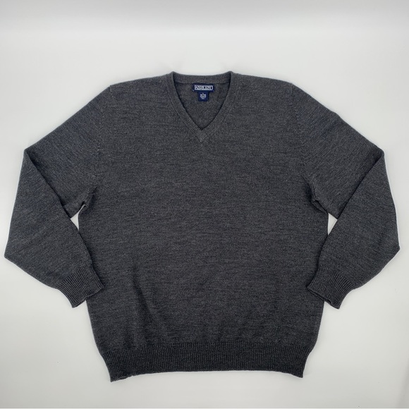 Lands' End Other - Lands End Men’s Size  Large Gray 100% Wool Pullover V-Neck Sweater OLN-49 M13213